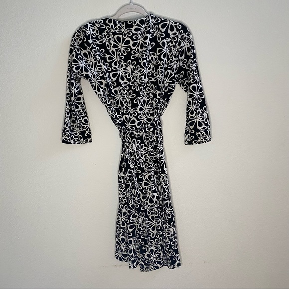 DVF New Julian Two Wrap Dress Halo Petal Black - Picture 4 of 7